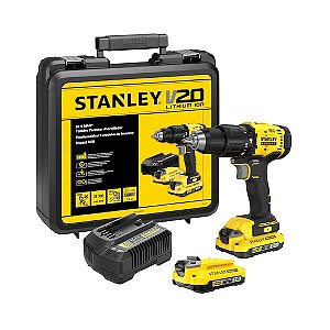 Parafusadeira e Furadeira de Impacto Stanley 20V SCD712D2K com 2 Baterias e Maleta