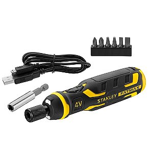 Parafusadeira Compacta de Bolso Stanley Fatmax 4V USB-C com 6 Pontas e LED