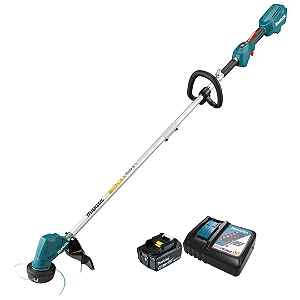 Roçadeira a Bateria 18V Makita DUR1923 Kit com Tubo Dobrável, 1 Bateria 5.0Ah e Carregador Rápido