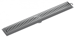 Ralo Linear Tigre Flat 90cm com Grelha Cromada