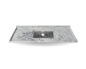 Pia de Granito Branco Dallas 120x56cm Cuba Funda Granito Kasa