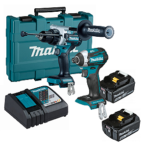 Kit Combo de Ferramentas 18V LXT DHP486 + DTD154 com 2 Baterias 5.0Ah Carregador e Maleta DLX2412T makita