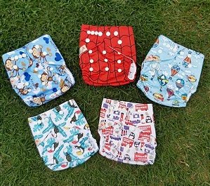 KIT INICIANTE - 5 FRALDAS ECOLÓGICAS + 5 ABSORVENTES
