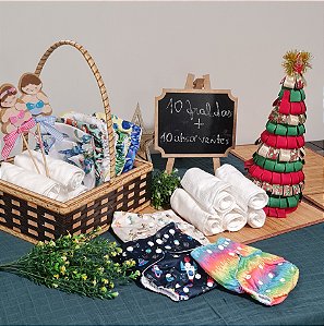 SALÐÃO! 10 FRALDAS ECOLÓGICAS + 10 ABSORVENTES TRIPLA CAMADA