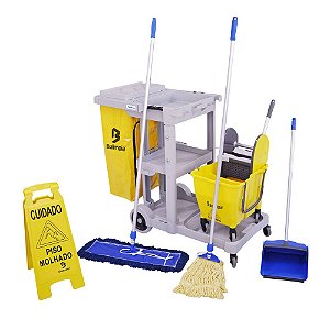 Kit 3 De Limpeza Profissional Amarelo - Bralimpia - NYKT03