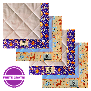 Kit 4 un Tapete Higiênico Lavável 100% Algodão | Doguinhos