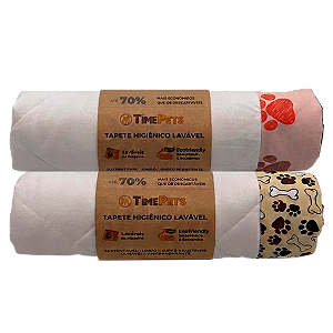 Kit 2 un Tapete Higiênico Lavável 100% Algodão | Patinhas