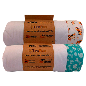 Kit 2 un Tapete Higiênico Lavável 100% Algodão | Doguinhos