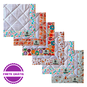 Kit 6 un Tapete Higiênico Lavável 100% Algodão | Variados II