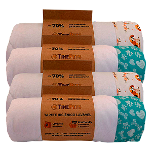 Kit 4 un Tapete Higiênico Lavável 100% Algodão | Variados IV