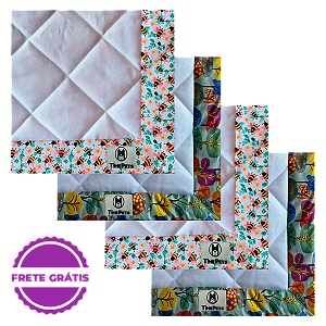 Kit 4 un Tapete Higiênico Lavável 100% Algodão | Jardim