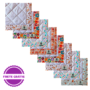 Kit 8 un Tapete Higiênico Lavável 100% Algodão