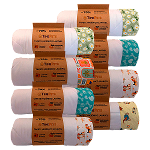 Kit 8 un Tapete Higiênico Lavável 100% Algodão