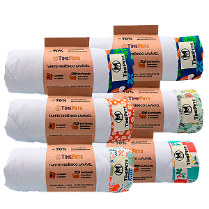 Kit 6 un Tapete Higiênico Lavável 100% Algodão | Variados I