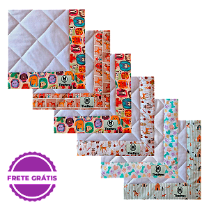 Kit 6 un Tapete Higiênico Lavável 100% Algodão | Variados I