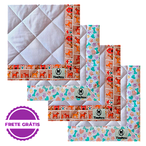 Kit 4 un Tapete Higiênico Lavável 100% Algodão | Doguinhos