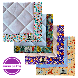 Kit 4 un Tapete Higiênico Lavável 100% Algodão | Variados