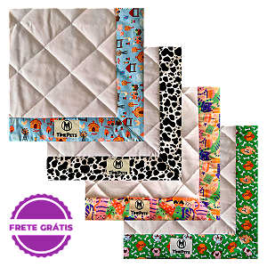 Kit 4 un Tapete Higiênico Lavável 100% Algodão | Variados