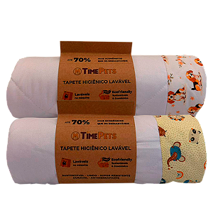 Kit 2 un Tapete Higiênico Lavável 100% Algodão | Bichinhos
