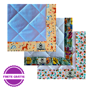 Kit 3 un Tapete Higiênico Lavável 100% Algodão | Doguinhos I