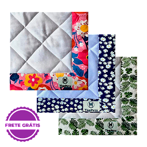 Kit 3 un Tapete Higiênico Lavável 100% Algodão | Folhagem