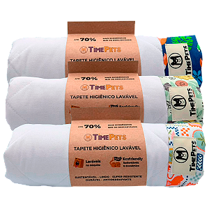 Kit 3 un Tapete Higiênico Lavável 100% Algodão | Bicharada