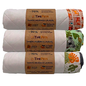 Kit 3 un Tapete Higiênico Lavável 100% Algodão | Bicharada