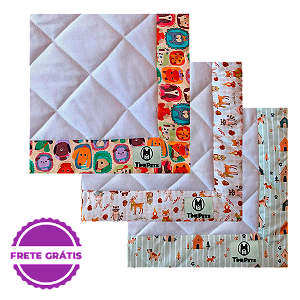 Kit 3 un Tapete Higiênico Lavável 100% Algodão | Bicharada