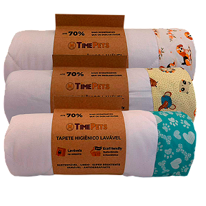 Kit 3 un Tapete Higiênico Lavável 100% Algodão | Bicharada