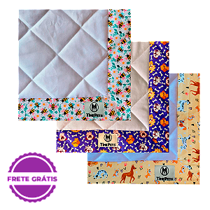 Kit 3 un Tapete Higiênico Lavável 100% Algodão | Doguinhos III