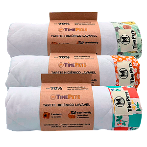 Kit 3 un Tapete Higiênico Lavável 100% Algodão | Variados I