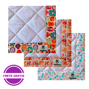 Kit 3 un Tapete Higiênico Lavável 100% Algodão | Doguinhos