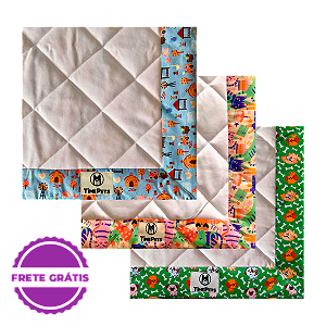 Kit 3 un Tapete Higiênico Lavável  100% Algodão | Doguinhos IV