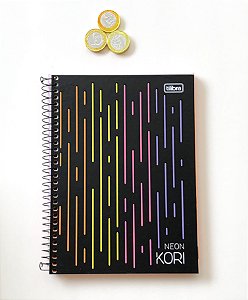 Caderno Espiral Colegial Neon Kori