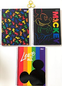 Caderno Universitário Mickey Rainbow