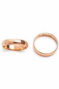 Aliança De Ouro 18k - Meia Cana Anatomica 4,50MM