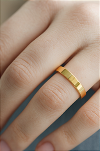 Aliança De Ouro 18k - Retangular 2,50MM