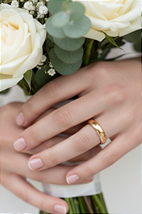 Aliança De Ouro 18k - Meia Cana Reta 3,50MM