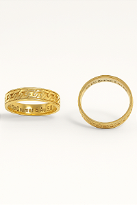 Aliança De Ouro 18k - 3D Elo Grumet 5,00MM