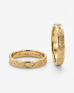 Aliança De Ouro 18k - 3D Leque 3,50MM