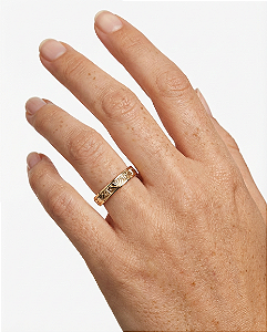 Aliança De Ouro 18k - 3D Leque 5,00MM