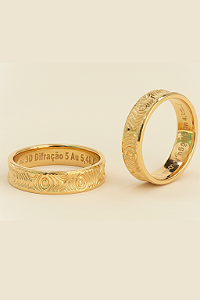 Aliança De Ouro 18k - 3D Difração 5,00MM