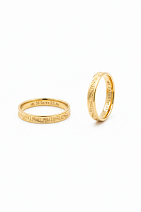 Aliança De Ouro 18k - 3D Setas 3,50MM