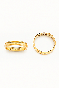 Aliança De Ouro 18k - Saturno Meia Cana 5,00MM