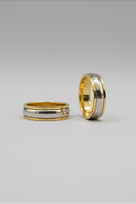 Aliança De Ouro 18k - Saturno Meia Cana 6,00MM