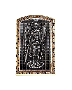 Adorno De São Miguel Arcanjo - Dourado com Prata