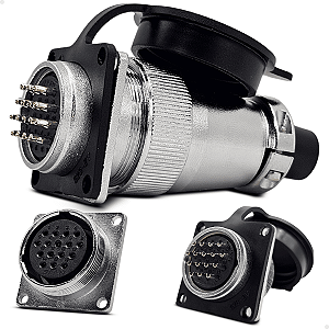 Conector 16 pinos (macho+femea) manivela cnc siemens fanuc