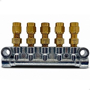 Barra Distribuidora Lubrificação 7 saídas M8 + dosador DPC 0
