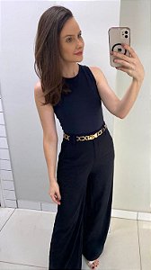 Regata poliamida cavada preta