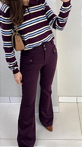 Calça Chamouis Reta Suede Uva